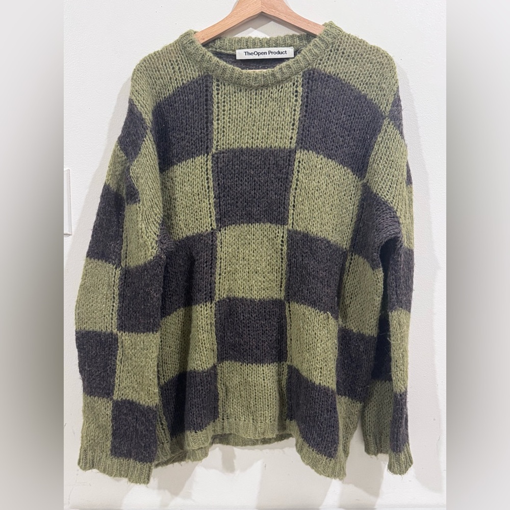 Plaid Olive and Charcoal Sweater